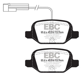 Pastiglie Freni EBC Ultimax Posteriore ABARTH 500 1.4 Turbo Cv 135 dal 2011 al 2021 Pinza TRW Diametro disco 240mm