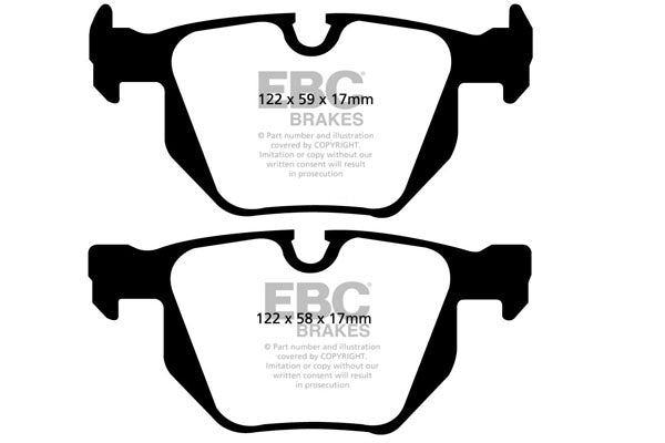 Pastiglie Freni EBC Ultimax Posteriore BMW Serie 5 (E60) 520 2 Cv  dal 2007 al 2010 Pinza ATE Diametro disco 320mm