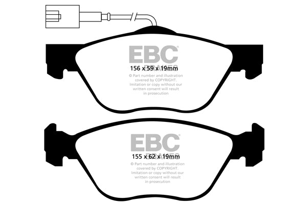 Pastiglie Freni EBC Ultimax Anteriore ALFA ROMEO 156 2.4 TD Cv  dal 2003 al 2006 Pinza ATE Diametro disco 285mm