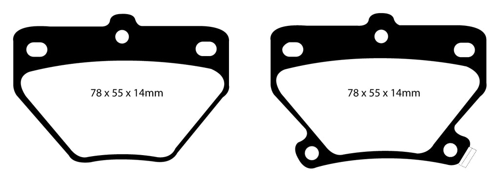 Pastiglie Freni Sportive EBC Verdi Posteriore TOYOTA Celica ZZT230 1.8 Cv 140 dal 1999 al 2002 Pinza Sumitomo Diametro disco 269mm