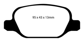 Pastiglie Freni Sportive EBC Verdi Posteriore ABARTH 500 1.4 Turbo Cv 135 dal 2008 al 2011 Pinza TRW Diametro disco 240mm