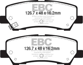 Pastiglie Freni EBC Rosse Posteriore FORD Mustang (6th Generation) 2.3 Turbo Cv 317 dal 2015 al 2022 Pinza  Diametro disco 330mm