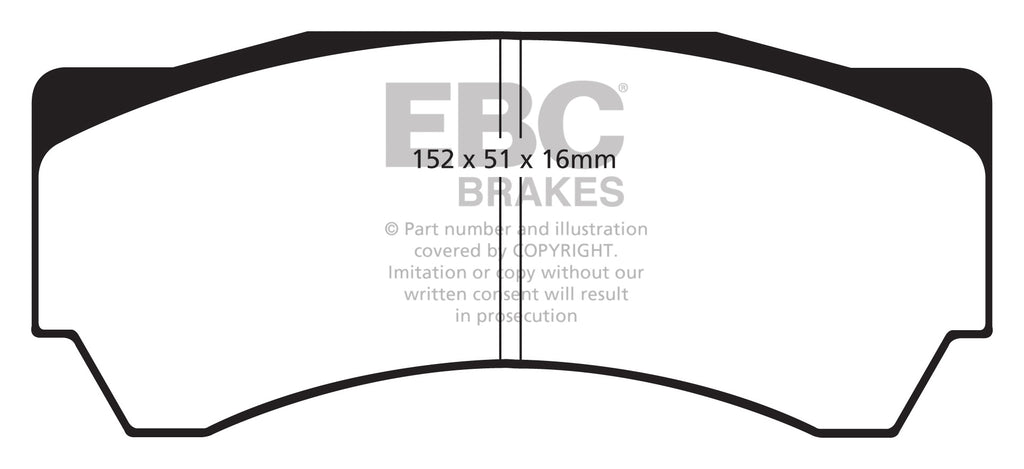 Pastiglie Freni Sportive EBC Gialle Anteriore MITSUBISHI Lancer Evo 8 FQ-400 2.0 Turbo Cv 400 dal 2004 al 2005 Pinza Alcon Diametro disco 343mm