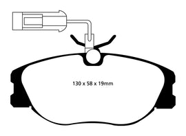 Pastiglie Freni Sportive EBC Gialle Anteriore ALFA ROMEO GTV 2.0 Cv  dal 1995 al 1996 Pinza Girling/TRW Diametro disco 285mm