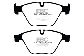 Pastiglie Freni Sportive EBC Gialle Anteriore BMW Serie 5 (F10) 520 2.0 Turbo Cv  dal 2012 al 2017 Pinza ATE Diametro disco 348mm
