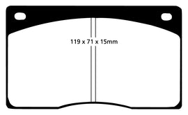 Pastiglie Freni Sportive EBC Gialle Anteriore JAGUAR XJ12 5.3 Cv  dal 1973 al 1993 Pinza Girling/TRW Diametro disco 284mm