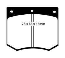 Carica l'immagine nel visualizzatore di Gallery, Pastiglie Freni Sportive EBC Gialle Anteriore FORD Capri (Mk1) 1.3 GT Cv  dal 1972 al 1973 Pinza Girling/TRW Diametro disco 245mm