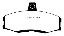 Pastiglie Freni Sportive EBC Gialle Anteriore FORD Sierra 1.3 Cv  dal 1982 al 1986 Pinza Girling/TRW Diametro disco 240mm