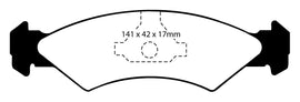 Pastiglie Freni Sportive EBC Gialle Anteriore FORD Fiesta (Mk2) 1.0 Cv  dal 1983 al 1989 Pinza ATE Diametro disco 221mm