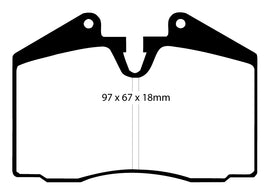 Pastiglie Freni Sportive EBC Gialle Posteriore LAMBORGHINI Diablo 5.7 SV Cv 510 dal 1995 al 1998 Pinza Brembo Diametro disco 0mm