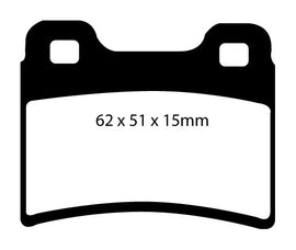 Pastiglie Freni Sportive EBC Gialle Posteriore FORD Escort (Mk5) 1.8 Cv 130 dal 1991 al 1995 Pinza  Diametro disco 270mm