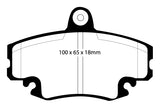 Pastiglie Freni Sportive EBC Gialle Anteriore DACIA Logan 1.2 Cv  dal 2009 al 2012 Pinza TRW Diametro disco 259mm