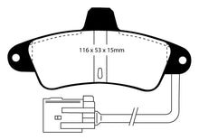 Carica l'immagine nel visualizzatore di Gallery, Pastiglie Freni Sportive EBC Gialle Posteriore FORD Cougar 2.0 Cv  dal 1998 al 2002 Pinza Bendix Diametro disco 253mm