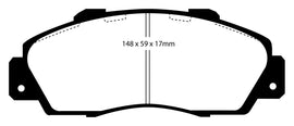 Pastiglie Freni EBC Blu Anteriore HONDA Accord Aerodeck CB8 2.2 Cv  dal 1991 al 1994 Pinza Akebono Diametro disco 282mm