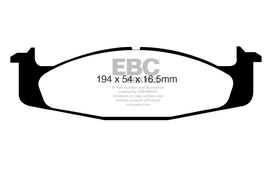Pastiglie Freni EBC Extra-Duty Verdi Serie 6000 Anteriore FORD F-150  Cv  dal 1994 al 1996 Pinza  Diametro disco 0mm