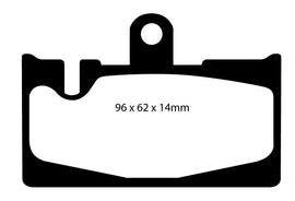 Pastiglie Freni EBC Extra-Duty Verdi Serie 6000 Posteriore LEXUS RX300 3 Cv  dal 2000 al 2003 Pinza  Diametro disco 288mm