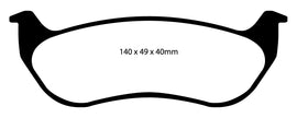 Pastiglie Freni EBC Extra-Duty Verdi Serie 6000 Posteriore JEEP Cherokee 2.4 Cv  dal 2004 al 2007 Pinza  Diametro disco 285mm