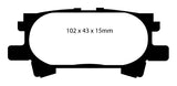 Pastiglie Freni EBC Extra-Duty Verdi Serie 6000 Posteriore LEXUS RX300 3 Cv  dal 2003 al 2007 Pinza  Diametro disco 288mm