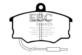 Pastiglie Freni EBC Ultimax Anteriore FIAT Croma 1.6 Cv  dal 1986 al 1988 Pinza Girling/TRW Diametro disco 258mm