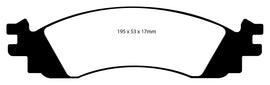Pastiglie Freni EBC Extra-Duty Verdi Serie 6000 Anteriore FORD Explorer (USA) 4 Cv  dal 2006 al 2010 Pinza  Diametro disco 305mm