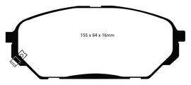 Pastiglie Freni EBC Extra-Duty Verdi Serie 6000 Anteriore HYUNDAI iX55 3.0 TD Cv  dal 2008 al 2009 Pinza  Diametro disco 321mm