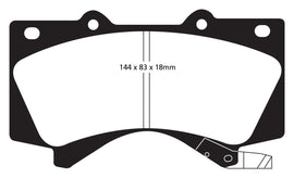 Pastiglie Freni EBC Extra-Duty Verdi Serie 6000 Anteriore LEXUS LX450 4.5 TD Cv  dal 2015 al 2022 Pinza  Diametro disco 355mm
