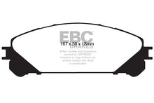 Carica l'immagine nel visualizzatore di Gallery, Pastiglie Freni EBC Extra-Duty Verdi Serie 6000 Anteriore LEXUS NX200 2 Cv 150 dal 2014 al 2021 Pinza Advics Diametro disco 328mm