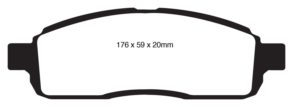 Pastiglie Freni EBC Extra-Duty Verdi Serie 6000 Anteriore FORD F-150  Cv  dal 2009 al 2022 Pinza  Diametro disco 330mm