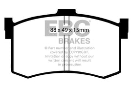 Pastiglie Freni EBC Ultimax Posteriore HYUNDAI Sonata 2.0 Cv  dal 1998 al 2002 Pinza  Diametro disco 262mm