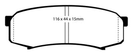 Pastiglie Freni EBC Extra-Duty Verdi Serie 6000 Posteriore LEXUS GX460 4.6 Cv  dal 2010 al 2022 Pinza Brembo Diametro disco 310mm