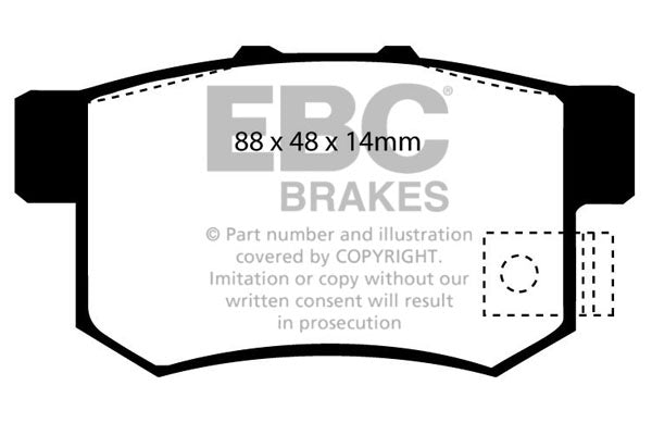 Pastiglie Freni EBC Ultimax Posteriore HONDA Accord CM1 2 Cv  dal 2003 al 2008 Pinza Akebono Diametro disco 282mm