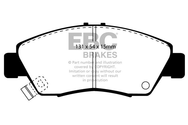 Pastiglie Freni EBC Ultimax Anteriore HONDA Civic (5th Gen) EG3 1.3 Cv  dal 1991 al 1995 Pinza Akebono Diametro disco 240mm