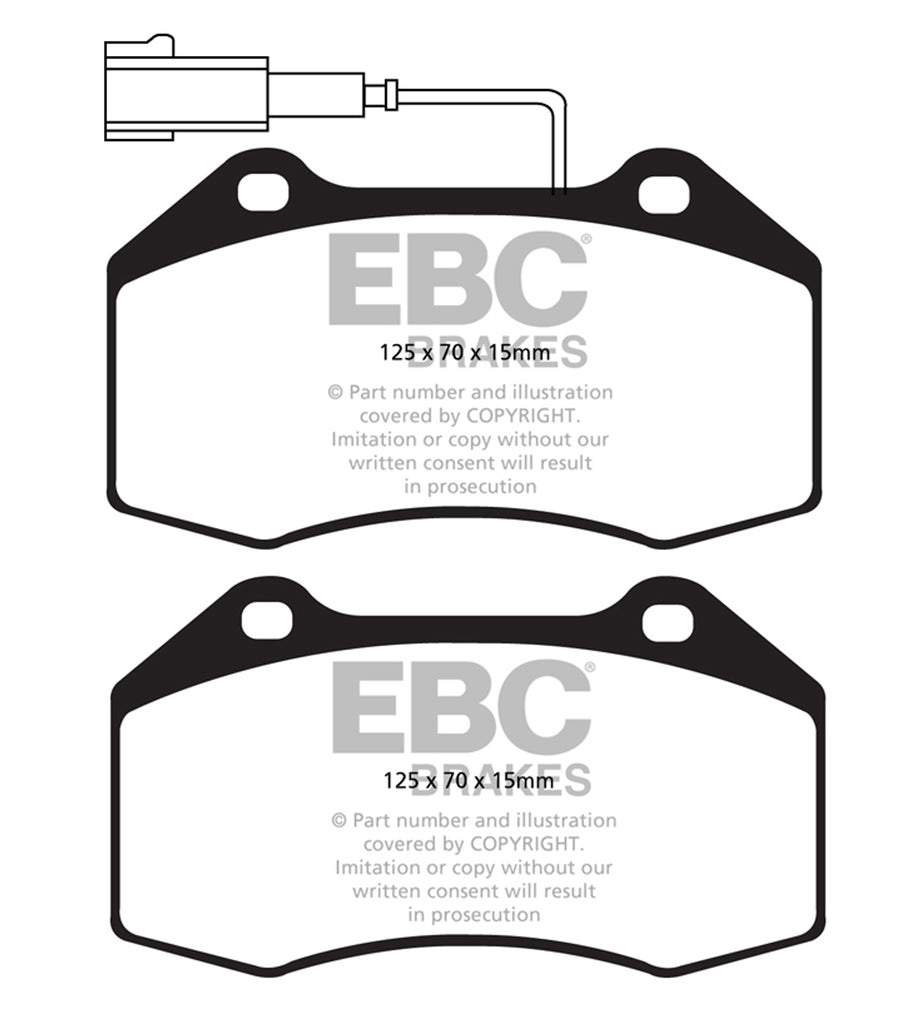 Pastiglie Freni EBC Ultimax Anteriore FIAT Grande Punto Abarth 1.4 Turbo Cv 155 dal 2007 al 2010 Pinza Brembo Diametro disco 305mm