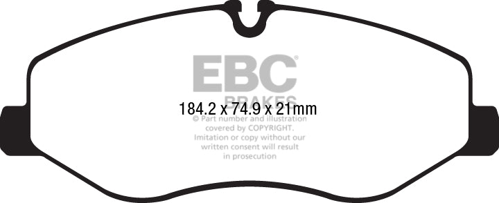 Pastiglie Freni EBC Ultimax Anteriore MERCEDES-BENZ Classe V (W447) V200 2.1 TD Cv 136 dal 2014 al 2022 Pinza Brembo Diametro disco 330mm