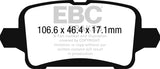 Pastiglie Freni EBC Ultimax Posteriore OPEL Ampera E 1.5 and Electric Cv  dal 2016 al 2019 Pinza TRW Diametro disco 264mm