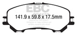 Pastiglie Freni EBC Ultimax Anteriore NISSAN Qashqai (J11) 1.2 Turbo Cv 115 dal 2014 al 2021 Pinza  Diametro disco 295mm