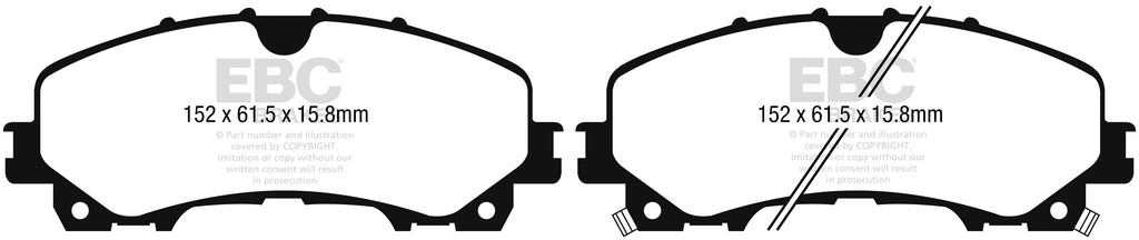 Pastiglie Freni EBC Ultimax Anteriore RENAULT Koleos 2 2.0 TD Cv 175 dal 2017 al 2022 Pinza  Diametro disco 319mm