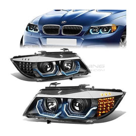 Fari Anteriori LED Interno Nero BMW Serie 3 E90 E91