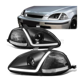 Fari Anteriori LED Interno Nero Honda Civic EK EJ Pre-Facelift 1996-1998 Phase 1