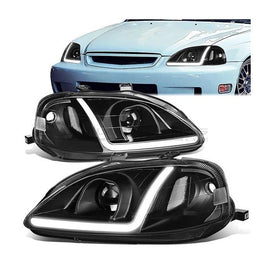 Fari Anteriori LED Interno Nero Honda Civic EK EJ Facelift 1999-2001 Phase 2