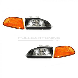 DEPO Fari Anteriori JDM Style Regolazione Manuale Interno Nero Interno Chrome Honda Civic EG EJ