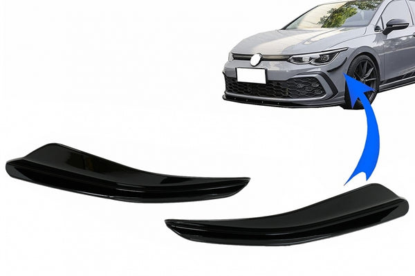 Paraurti Anteriore Side Fins Flaps VW Golf 8 Mk8 MQB GTI / R-Line (2020 +)  Nero