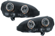 Carica l'immagine nel visualizzatore di Gallery, Fari Anteriori Angel Eyes Dual Halo Rims VW Golf 5 V (2003-2007) LHD or RHD nero