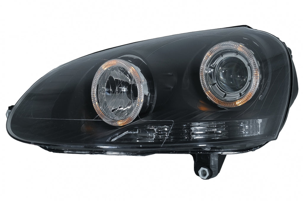 Fari Anteriori Angel Eyes Dual Halo Rims VW Golf 5 V (2003-2007) LHD or RHD nero