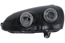 Carica l'immagine nel visualizzatore di Gallery, Fari Anteriori Angel Eyes Dual Halo Rims VW Golf 5 V (2003-2007) LHD or RHD nero