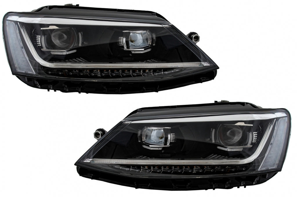 Fari Anteriori LED DRL VW Jetta Mk6 VI (2011-2017) Dynamic Turn Light Xenon Matrix Design