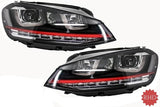 Fari Anteriori Guida a Destra 3D LED DRL VW Golf MK7 VII (2012-2017) RED R20 GTI Look LED Flowing Luce di svolta sequenziale dinamica