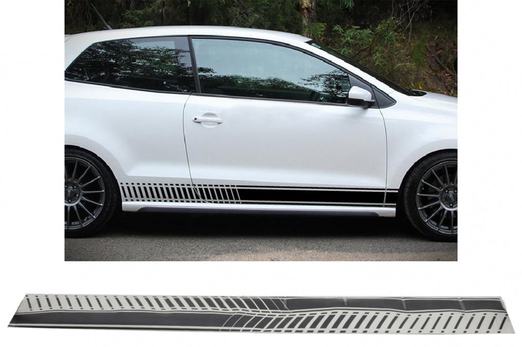 Adesivi laterali in vinile Nero Opaco VW  POLO Golf 5 6 7 V VI VII (2003 +)