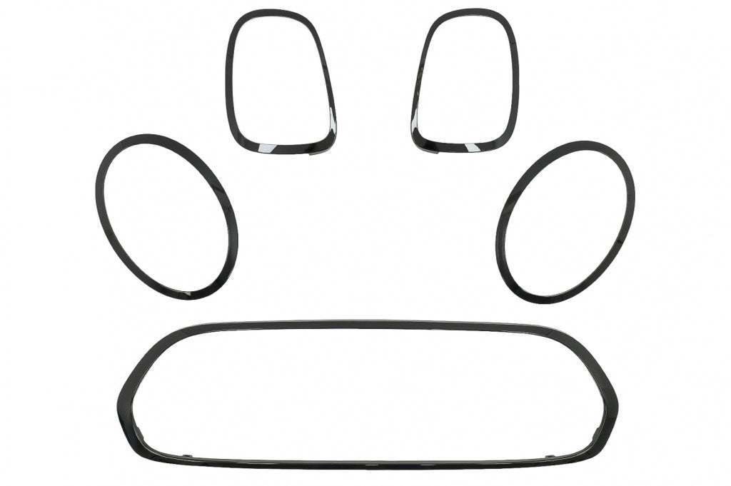 Surround Trim Set Fari Anteriori Griglie Fanali Posteriori Covers MINI III F55/F56 Hatchback F57 Convertible (2014 +) Nero