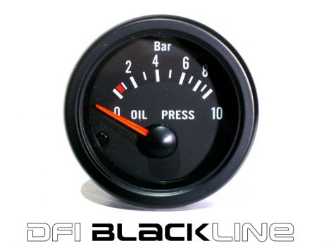 DFI Blackline Universal Manometro da 52mm- Pressione Olio (Bar)